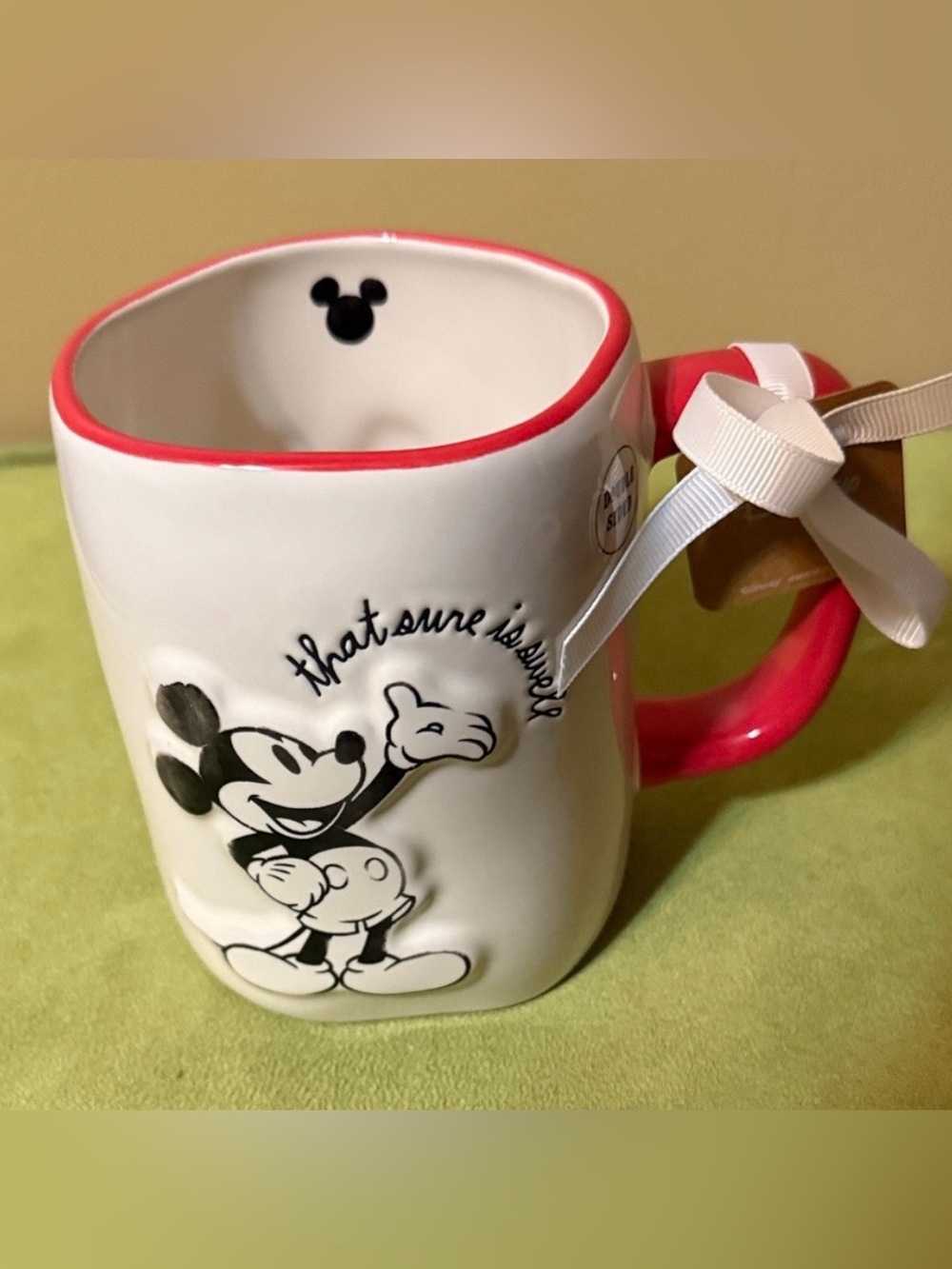 Rae Dunn x Disney Mickey Mouse “That Sure Is Swell” Double Sided Mug